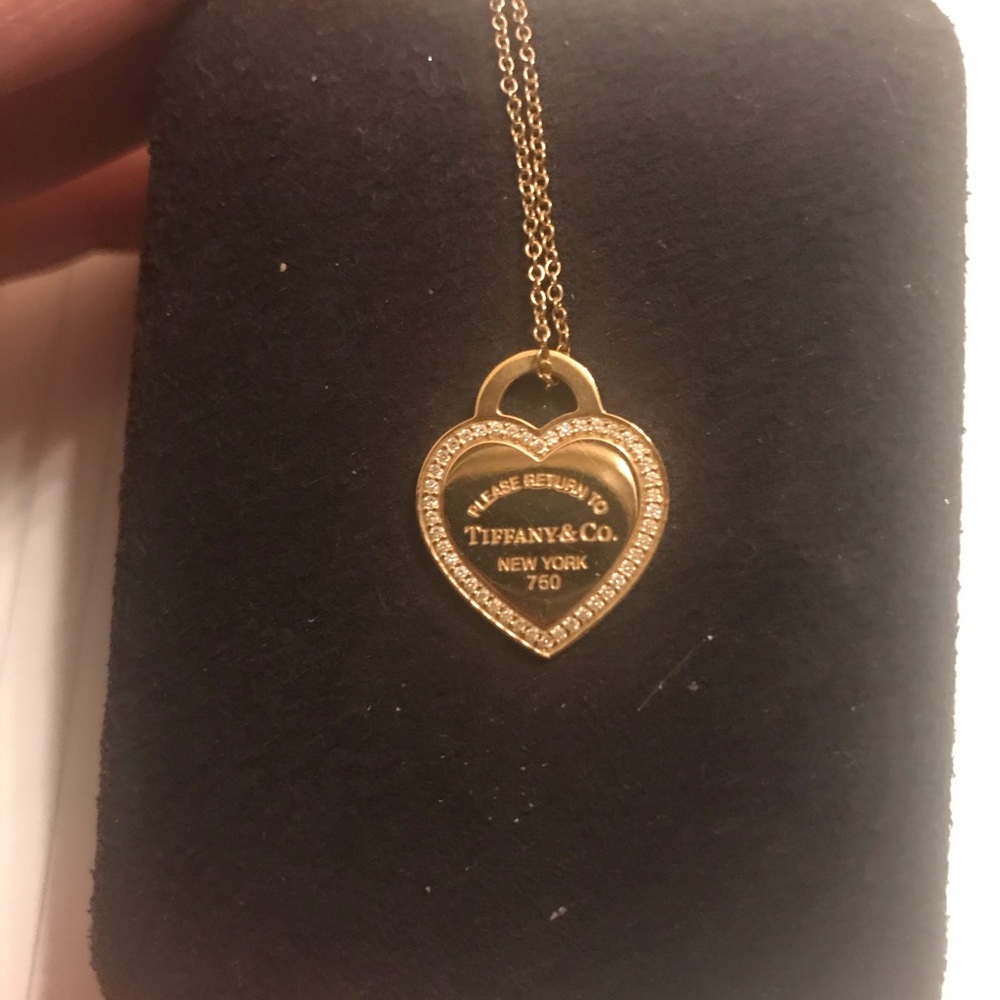 Tiffany Heart Pavé 18k Rose Gold Necklace